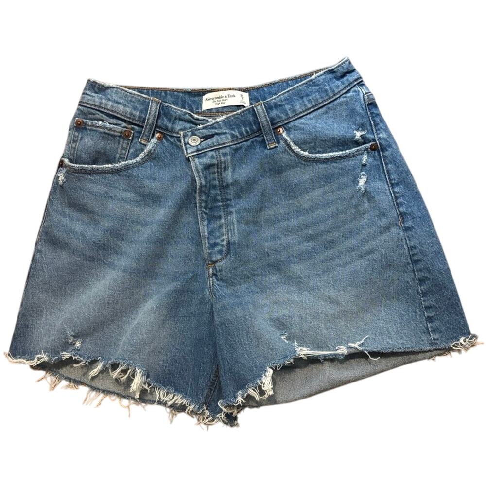 Abercrombie & Fitch Distressed Dad Denim Shorts